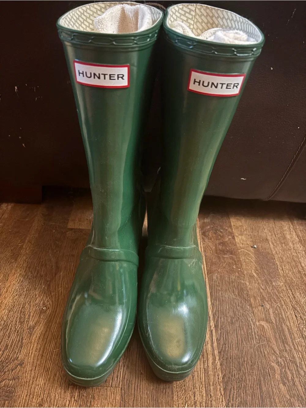 Green hunter wedge lace up boots - Picture 2 of 6